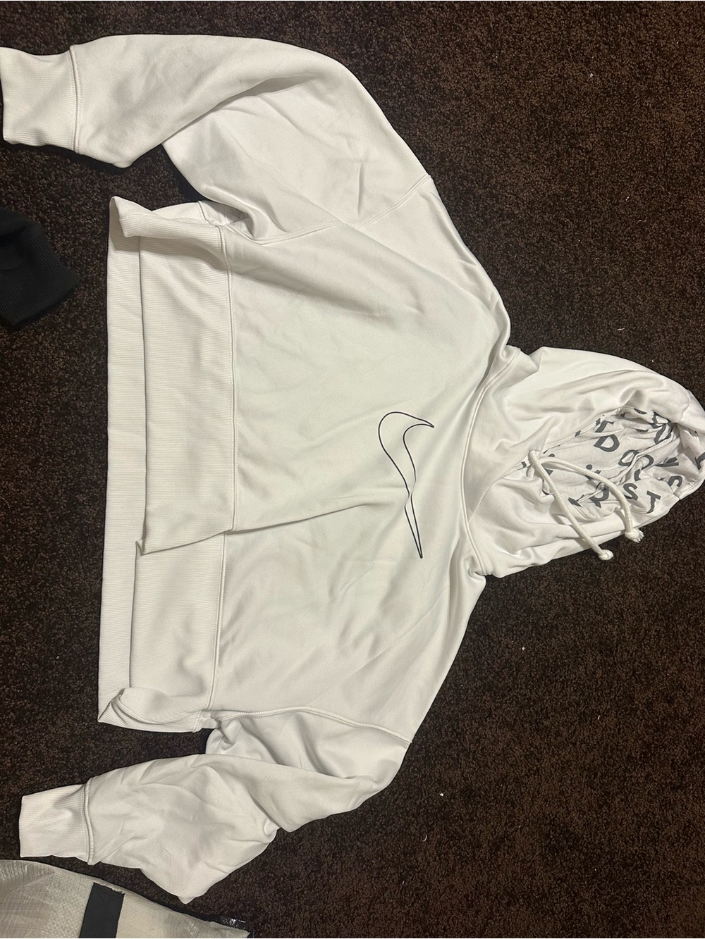 Nike White Hoodie with Printed Hood Lining